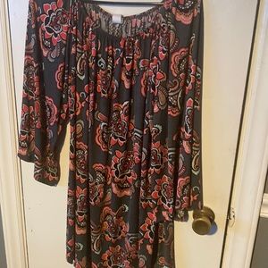 Gray dress with large flowers